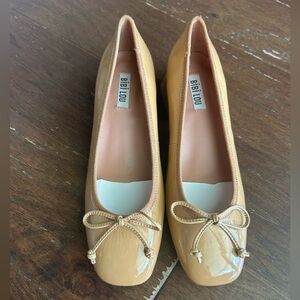 New EU 37 (US 6.5) Bibi Lou x Anthropologie Suzy heeled ballet pumps Camel